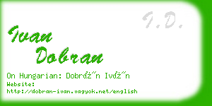 ivan dobran business card